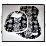 Bib & Burp Cloth Set - Black/White