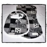 Bib & Burp Cloth Set - Black/White 2