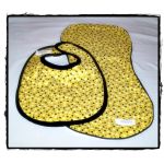 Bib & Burp Cloth Set - Yellow/Black Dots