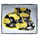 Bib & Burp Cloth Set - Yellow/Black Flowers