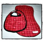 Bib & Burp Cloth Set - Red/Black