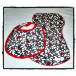 Bib & Burp Cloth Set - Red/Grey/Black