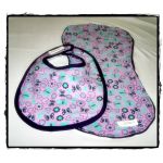 Bib & Burp Cloth Set - Purple Butterflies