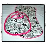 Bib & Burp Cloth Set - Pink Dash